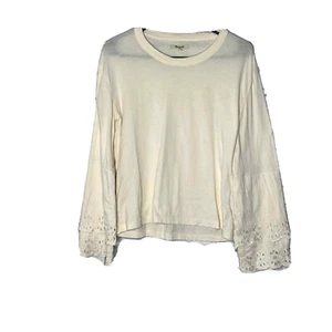 Camisa Madewell Adulto XS Marfil Manga Larga Ojales Bordada Manga Nivel Para Mujer - Imagen 1 de 6