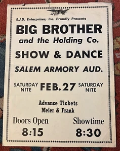Vintage ORIGINAL 1971 BIG BROTHER and the HOLDING Co. Salem Armory Flyer Oregon - Picture 1 of 4