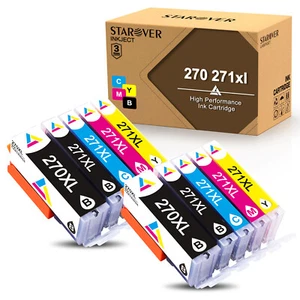 10 Pack Ink for Canon PIXMA PGI-270 XL CLI-271 XL MG6820 TS9020 TS6020 MG7720 - Picture 1 of 7