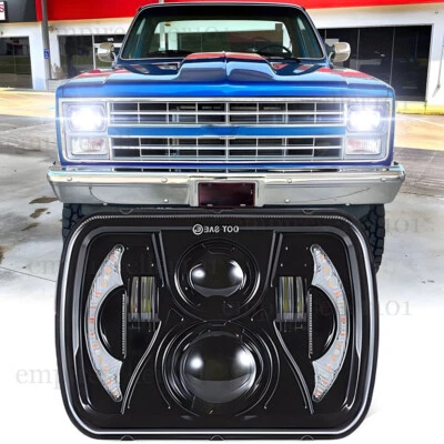 Faro LED 5x7" 7x6 pulgadas proyector H4 alto/bajo con DRL para Chevy K10 K20 C10 C20  Foto 1 de 4