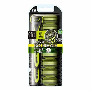 JAPÓN Feather Xfit 3D Head 5 Blade Sfeitar Razor x 2 Con Refill x 8 W / TRACK - Imagen 1 de 1