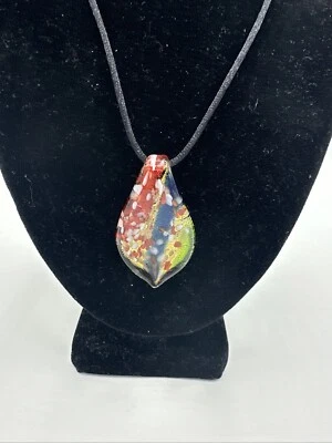 Collar Colgante Bisutería Boho Sin Cordones 2" Colgante Arte Vidrio Foto 1 de 4