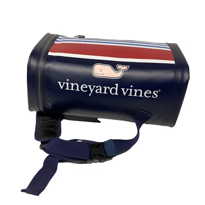 VINEYARD VINES Target Pink Whale Striped 10 Can Insulated Cooler Sling Navy Red - Image 1 of 4
