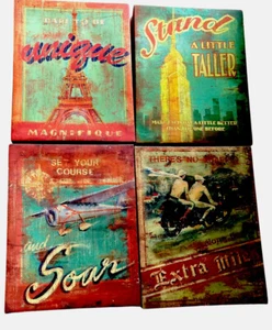 Wall Art Wrapped Canvas Prints Inspirational Quote Set Of 4 NY Graphic Society - Picture 1 of 20