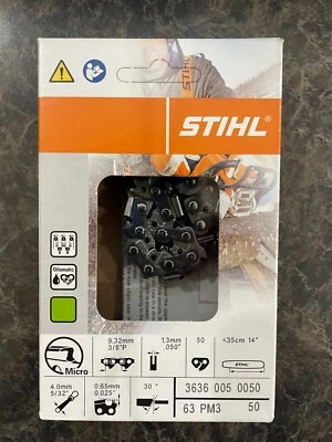 63PM3 50 STIHL MOTOSIERRA NUEVA MOTOSIERRA 14 pulgadas HOJA 3/8P .50 50 14 PULGADAS  Foto 1 de 4