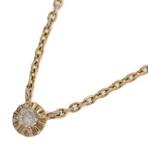 0.03ct/agete April Birthstone 1P Diamond Necklace Pendant/K18YG/750-1.5g - Picture 1 of 10