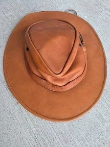Sombrero de Cuero Colombiano Vintage - Talla L - Ala Ancha Estilo Vaquero/Outback - Imagen 1 de 3