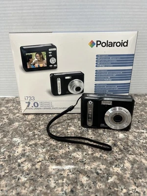 POLAROID i733 7.0MP BLACK DIGITAL COMPACT CAMERA WITH MANUAL & CABLES -TESTED - Image 1 of 4