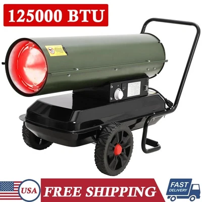 125000 BTU 柴油煤油强制空气加热器便携式空间加热器 26L 油箱 — 第 1/4 张图片