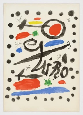 Litografía original de Joan Miro 1964 en papel pesado firmada en placa sin usar Foto 1 de 4