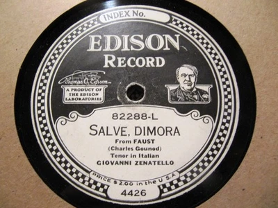 1916 Giovanni ZENATELLO Maria Rappold TROVATORE Miserere / FAUST Edison DD 82288 - Image 1 of 2