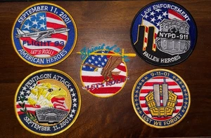 Lote de 5 parches conmemorativos 9-11 Pentágono World Trade Center bomberos policía obsoletos - Imagen 1 de 2