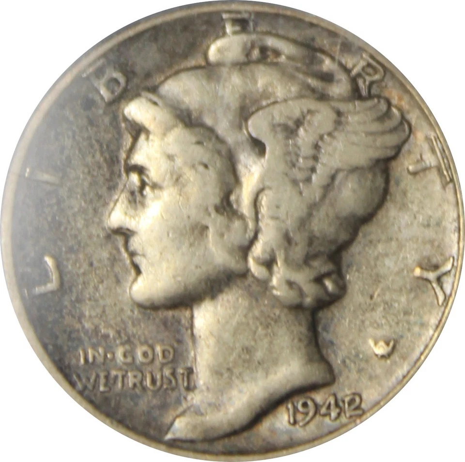 1942/1 VF30 Mercury Dime, PCGS 21775953 - Image 1 of 4