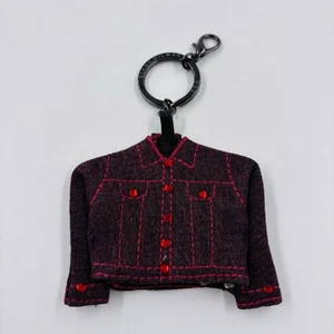 Diane Gilman DG2 Red Denim Jacket Keychain Jeweled Studs - Picture 1 of 5