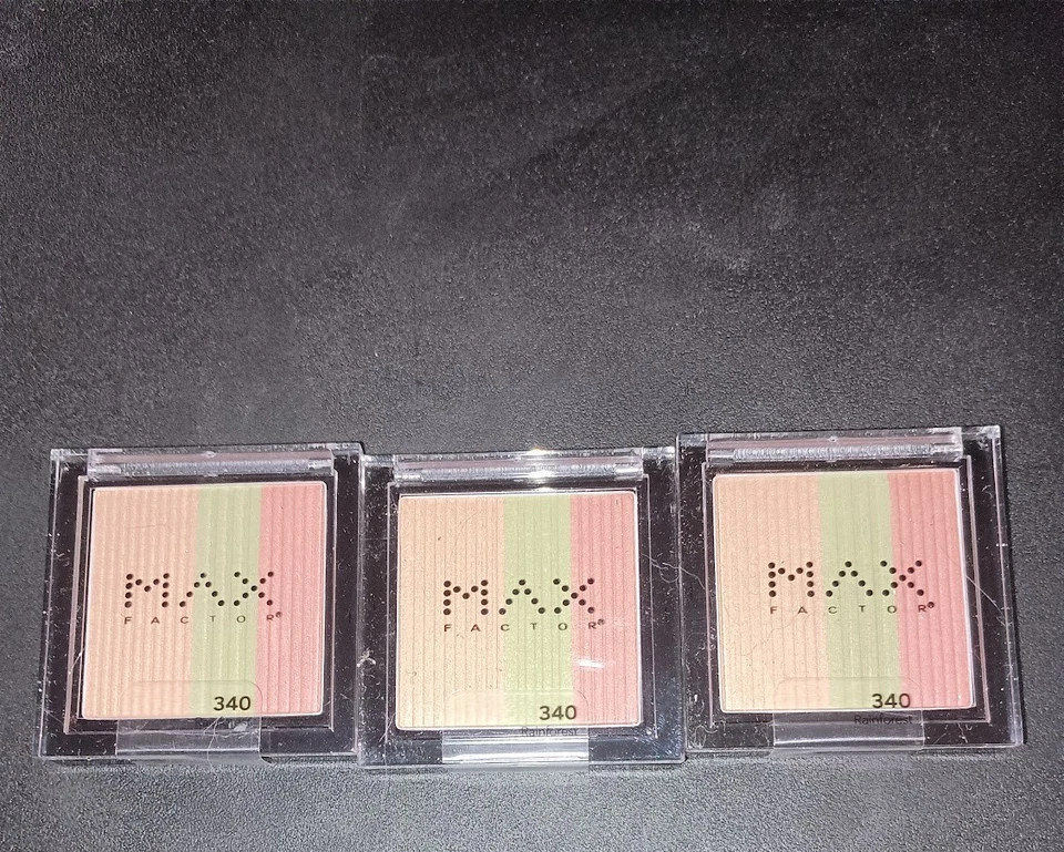 NEW Max Factor Eyeshadow Trio Compact #340 Rain Forest- Use Wet or Dry Lot of 3 - Image 1 of 1