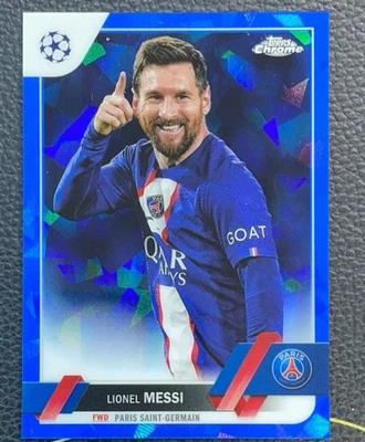 Lionel Messi 2022-23 Topps Chrome UEFA Sapphire Edition Image Variation #1 - Image 1 of 2