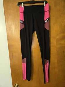 Victoria's Secret PINK Ultimate Black & Pink Leggings Size M - Picture 1 of 4