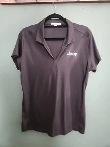 Jeep Embroidered Polo Shirt Black ~ Large ~ Short Sleeve ~ Womens - Picture 1 of 6