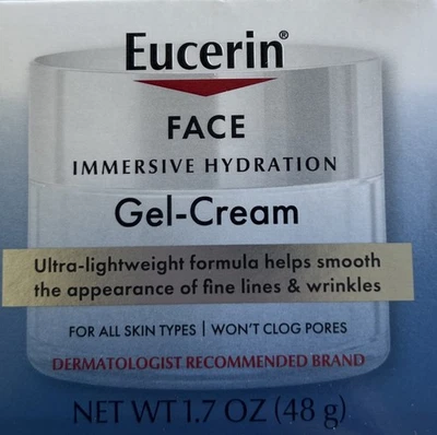 Eucerin Gel Hidratante Inmersivo Facial Crema Todo Tipo Piel Sellado/Caja 1.7oz Foto 1 de 4