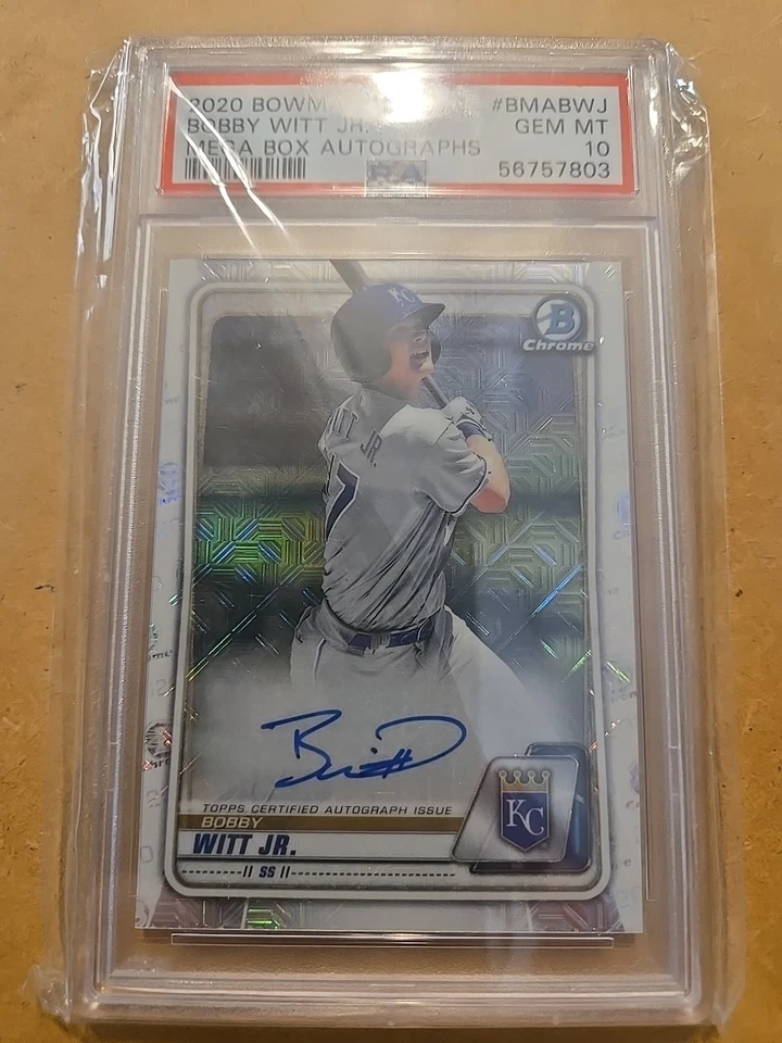 2020 BOWMAN CHROME MEGA BOX Auto  REFRACTOR BOBBY WITT JR. RC PSA 10 - Image 1 of 1