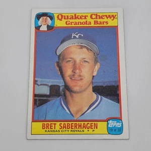Bret Saberhagen 1986 Topps Quaker Chewy Granola # 19 KC Royals Baseballkarte - Bild 1 von 7