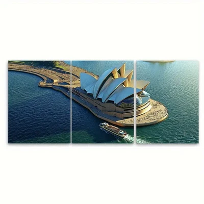 3pcs Sydney Opera House Elegant Australia Wall Art Canvas Unframed/Framed - Image 1 of 4