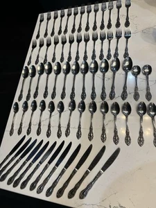 Wunderschönes Vintage Besteck Edelstahl Japan PIERCED ROSE Besteck 66 Teile Set - Bild 1 von 10