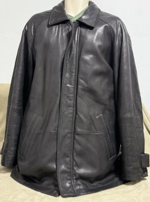 Chaqueta de cuero negra Robert Comstock Expedition para hombre talla grande motociclista Foto 1 de 4