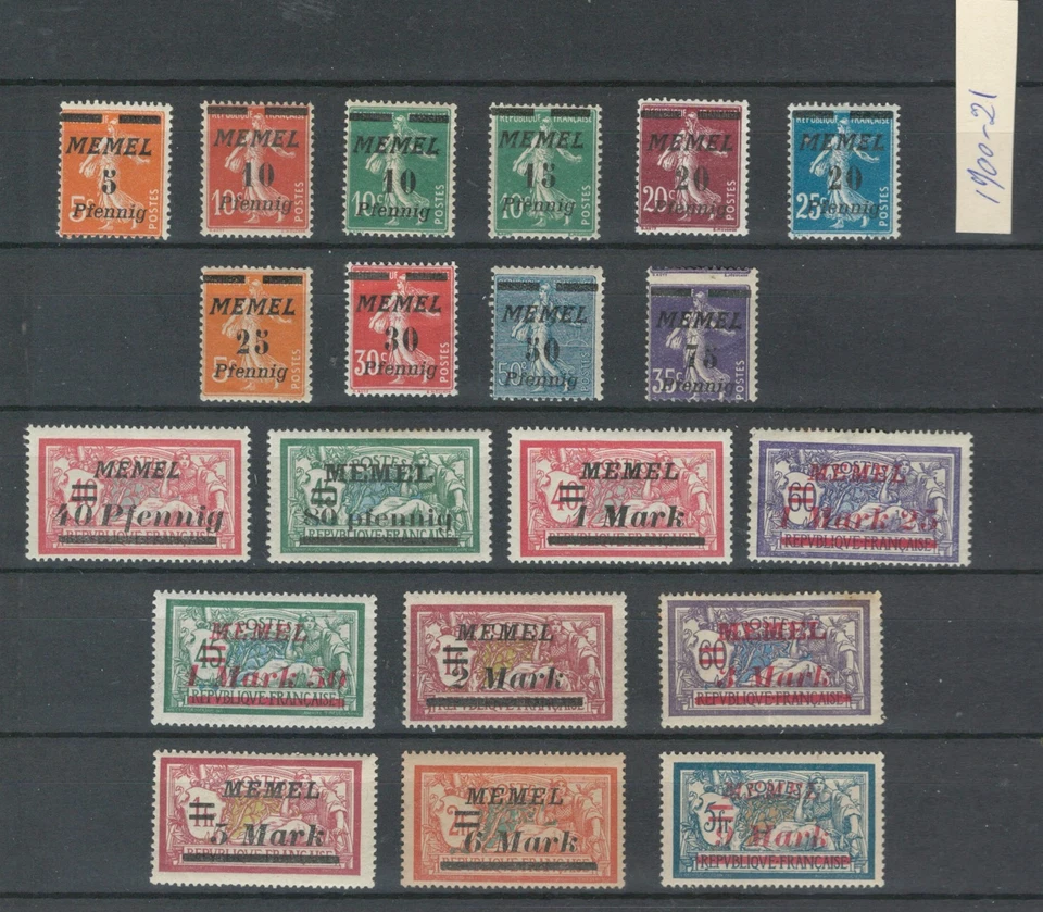 MEMEL FRENCH 1921 MANDATES GERMANY MERSON OVERPRINT MH  SET LOT (MEM 338) - Image 1 of 1