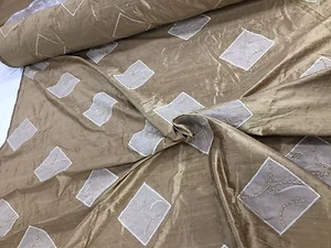 100% SEDA PURA DUPION TELA BORDADA 4 Cols 54in por metro Cortinas Vestido - Imagen 1 de 12