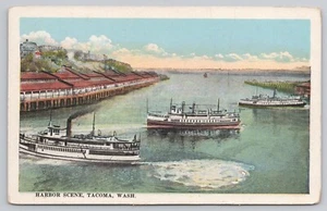 AK Tacoma Washington Hafenszene, Schiffe 1915-1930 - Bild 1 von 2