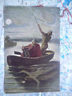 Ritter Nacht Mondlicht Boot Fluss Gemalde Kunst Postkarte Ansichtskarte 3330