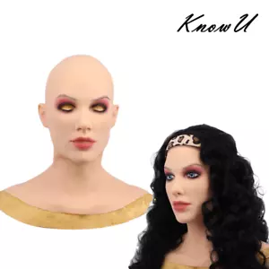KnowU Silikon Weibliche Kopfbedeckung Mit Make-up Für Männer Crossdresser - Picture 1 of 12