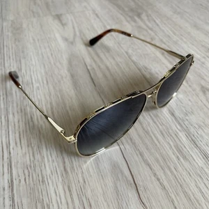 Salvatore Ferragamo SF 268S 792 Yellow Gold Metal Sunglasses Blue Gradient Lens - Picture 1 of 6