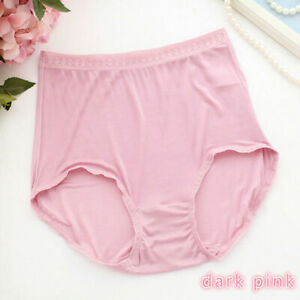 1X 100% Pure Silk Briefs Panties Lady Plus Size High Waist Underwear Breathable