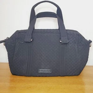 Vera Bradley Black Quilted Purse Medium Cosmetic Bag Travel Makeup Case - Picture 1 of 5