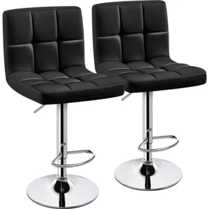 Bar Stools Set of 2, Height Adjustable Bar Chairs with Large Steel Home Kitchen - Bild 1 von 15
