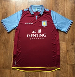 Aston Villa FC 2012 2013 Macron Home Soccer Jersey Football T-shirt Men's XXL - Picture 1 of 11