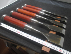 Japanese Chisel Nomi Carpenter Tool Set of 5 Hand Tool wood working Japan 9.84″