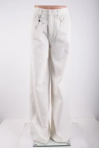 Massimo Dutti Womens Wide Leg Palazzo Pants Trousers White Denim EU 36 US 4 NWT - Picture 1 of 7