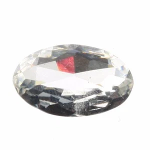 Antique Deco Czech hand faceted crystal oval glass rhinestone 17x10mm - Picture 1 of 3