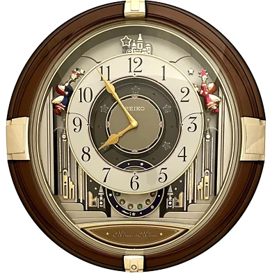 EUC Seiko Melodies In Motion Trumpeting Angels LED Wall Clock QXM211GRH Video - Image 1 of 4