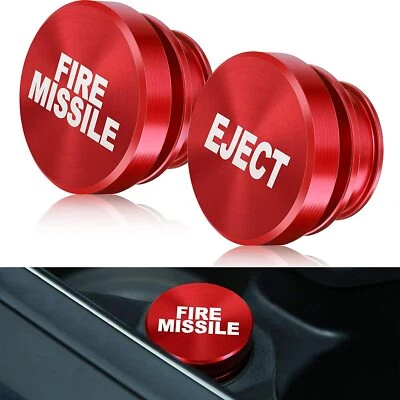 RED Universal Fire Missile + Eject Button Cigarette Lighter Plug Dustproof Cover - Image 1 of 4