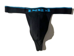 PAPI Mens Black Thong Cotton Spandex String Underwear sz M - Picture 1 of 10