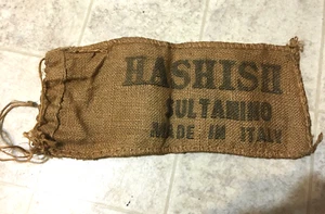 Hachís Vintage Años 60 - Sultanino - Hecho en Italia Bolso de Cáñamo Saco RARO - Imagen 1 de 5