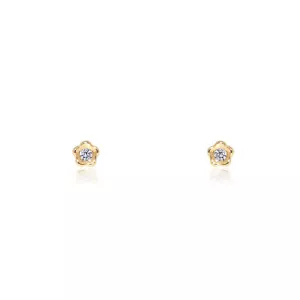 Orecchini per bambini margherita - oro giallo 18k (750) (T2036P) - Foto 1 di 5