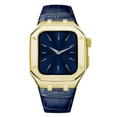 Caja de acero inoxidable Str bisel de roble mod para correa de reloj Apple 44 mm 45 mm Foto 1 de 4