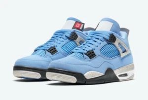 2021 Nike Air Jordan 4 Retro GS Gr. 7Y University Blue Suede UNC OG 408452-400 - Bild 1 von 5
