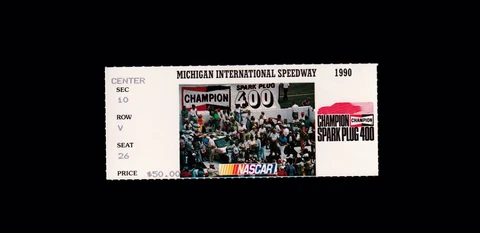 1990 MICHIGAN SPEEDWAY TICKET-CHAMPION 400-MARTIN WINS-STROHS BEER-MIS-ROUSH Cover
