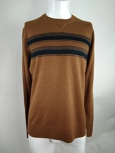 Smartwool Men Sparwood Stripe Crew Sweater Fox Brown Heather Medium 16474-L41 - Picture 1 of 10